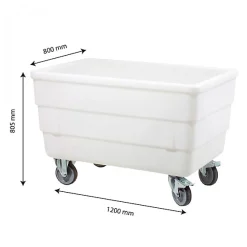 Bac double-paroi 310 L - roues chape inox - blanc