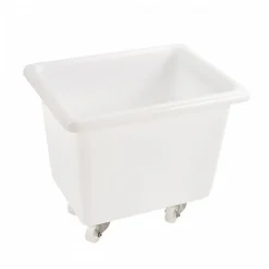 Bac grand volume 500 L - 2 roues fixes, 2 pivotantes avec freins - blanc