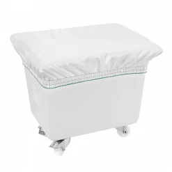 Bac grand volume 100 L - 2 roues fixes, 2 pivotantes avec freins - blanc