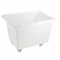 Bac grand volume 170 L - 2 roues fixes, 2 pivotantes avec freins - blanc