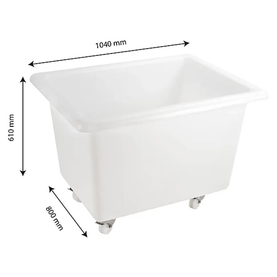 Bac grand volume 310 L - 4 roues pivotantes dont 2 avec freins - blanc