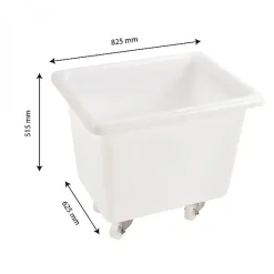 Bac grand volume 170 L - 4 roues pivotantes dont 2 avec freins - blanc