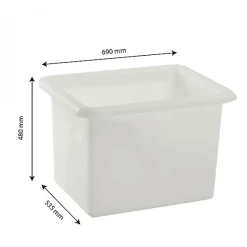 Bac grand volume 100 L - blanc