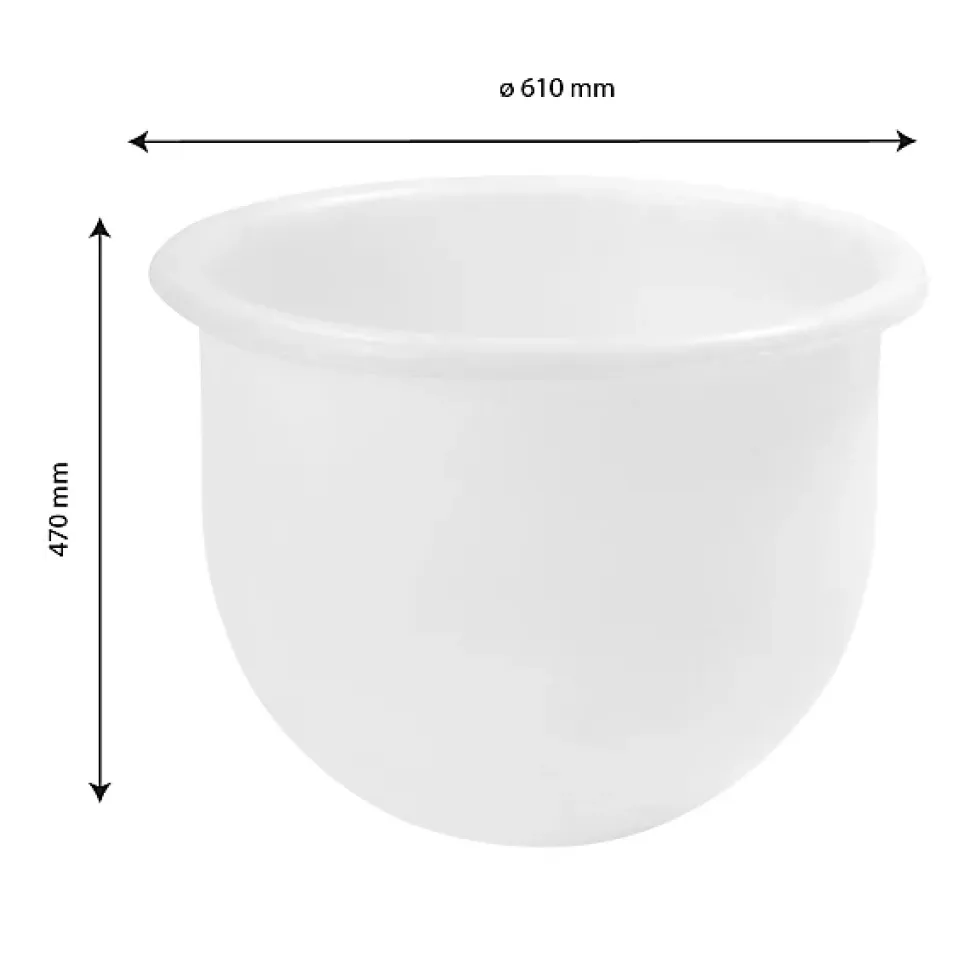 Bac grand volume hémisphérique 75 L - blanc