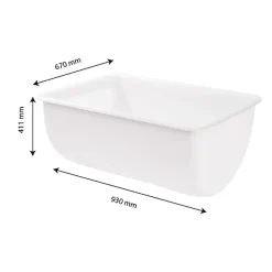 Bac grand volume semi-cylindrique 170 L - blanc