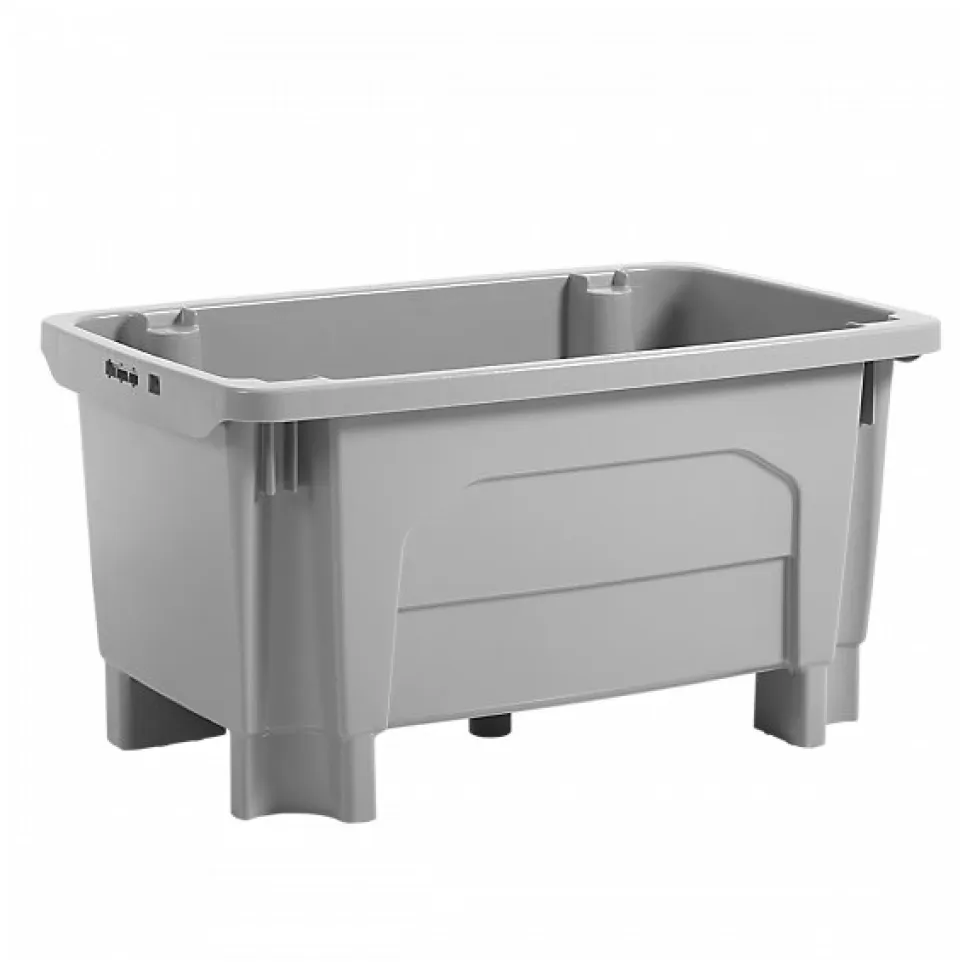 Bac grand volume sur pieds empilable emboîtable 300 L - gris