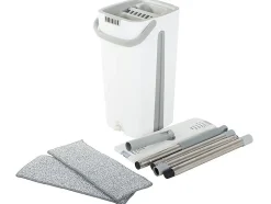 Balai serpillière plat rotatif avec seau essoreur à deux compartiment