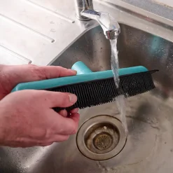 Balai extensible poils doux GoodHome bleu L.1 m x l.7cm