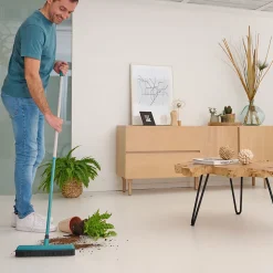 Balai extensible poils doux GoodHome bleu L.1 m x l.7cm