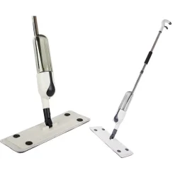 Balai serpillière plat avec pulvérisateur, rotatif + 3 lavette en microfibre