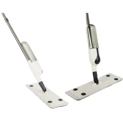 Balai serpillière plat avec pulvérisateur, rotatif + 3 lavette en microfibre