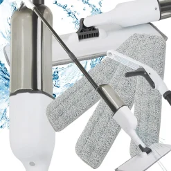 Balai serpillière plat avec laveur rotatif à jet solide 3x cartouches de rechange