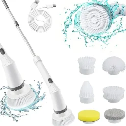 Balai serpillière rotatif électrique avec 6 embouts tornado