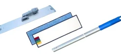 Balai trapèze aluminium 40cm + manche + 2 mop en microfibre 5214