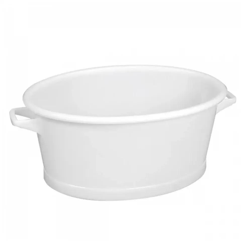 Baquet ovale fond renforcé 60 L - blanc