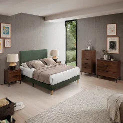 Base rembourrée Bari 140x190 cm Vert