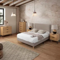 Base rembourrée Bari 140x190 cm Gris