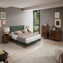 Base rembourrée Bari 150x190 cm Vert