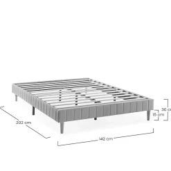 Base rembourrée Eris 140x200 cm Beige