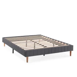 Base rembourrée Eris 150x190 cm Gris foncé