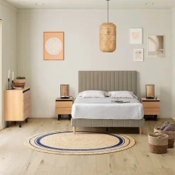 Base rembourrée Eris 140x190 cm Beige