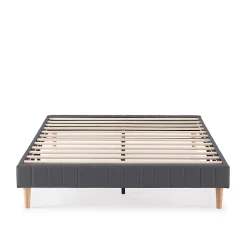 Base rembourrée Eris 140x190 cm Gris foncé