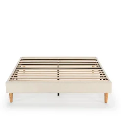 Base rembourrée Niebla 140x190 cm Imitation tissu mouton beige