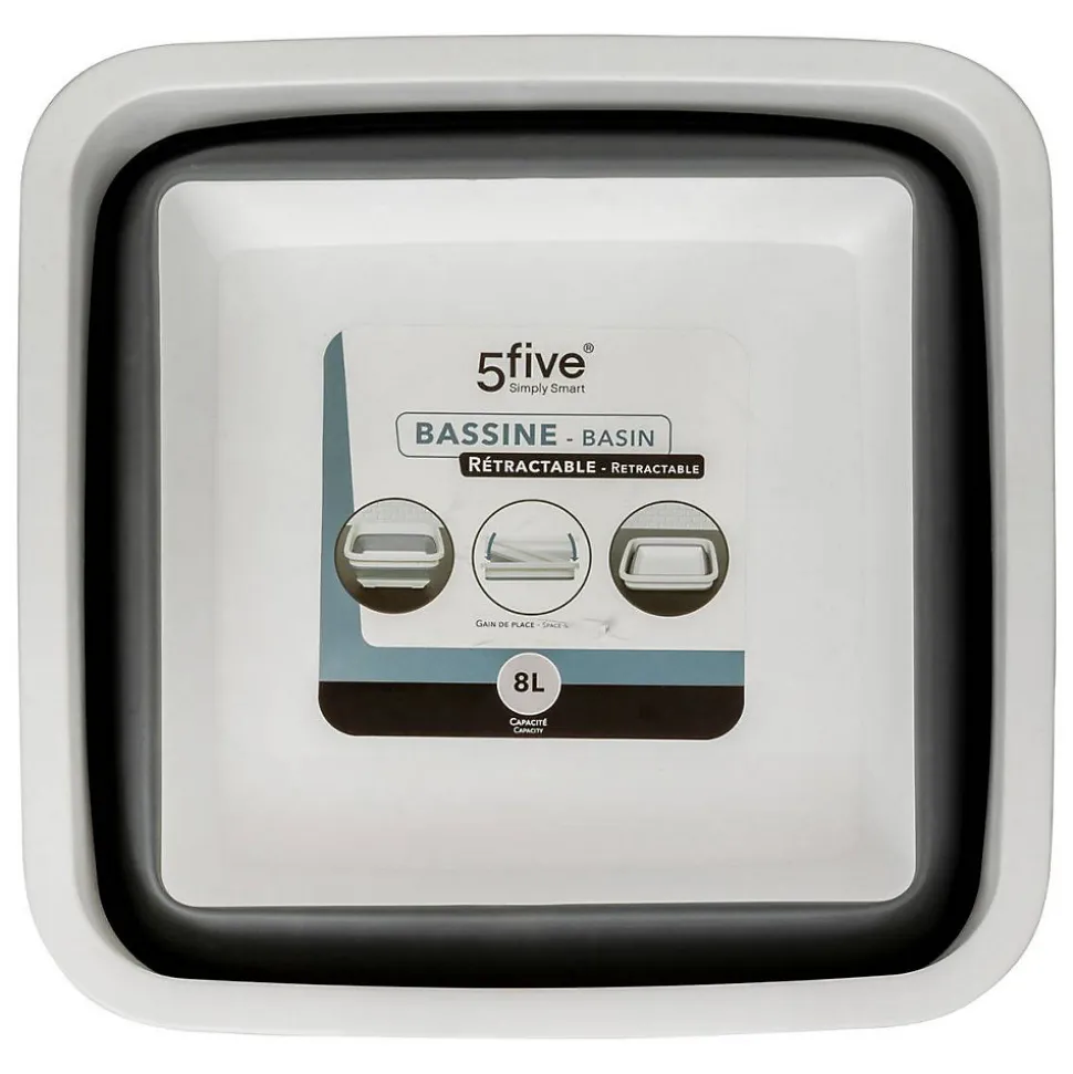 Bassine retractable 8L - Blanc Gris - 5Five