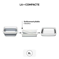 Bassine retractable 8L - Blanc Gris - 5Five