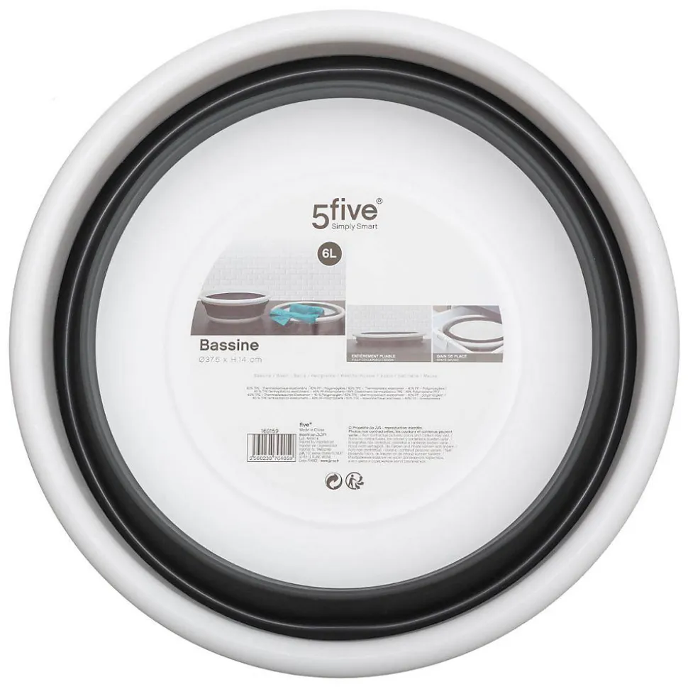 Bassine retractable 6L - Blanc Gris clair - 5Five