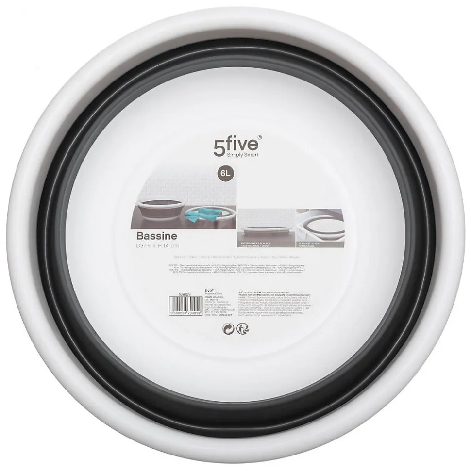 Bassine retractable 6L - Blanc Gris clair - 5Five