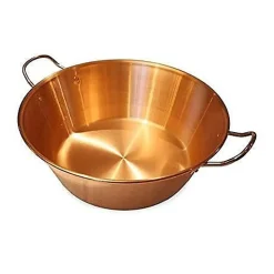BAUMALU Bassine a confiture cuivre 38 cm 12/10eme anses inox - 9 litres environ