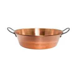 BAUMALU Bassine a confiture cuivre 38 cm 12/10eme anses inox - 9 litres environ
