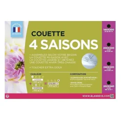 BLANREVE Couette 4 saisons - 240 x 260 cm - Blanc
