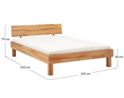 Bonnie - cadre de lit - 140x200 cm - chêne massif - Lisa Design