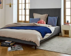 Botticelli - cadre de lit - 160x200 - en velours côtelé - Best Mobilier