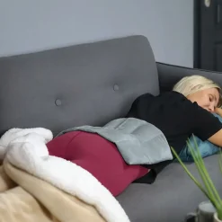 Bouillotte, coussin chauffant 45 x 30 cm pour le dos ou autres parties du corps - Bleu - Vivezen