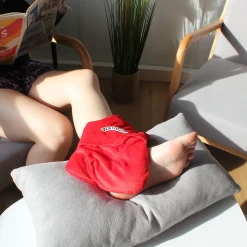 Bouillotte naturelle graines de lin Polaire rouge Chaud ou Froid Soulage Lavable 30 C