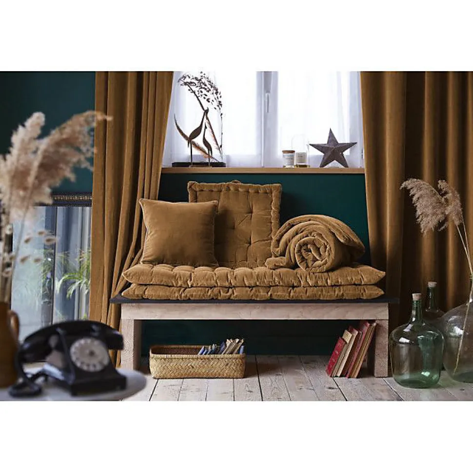 Bout de lit 90 x 200 cm "César" Velours de Coton - César Camel