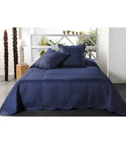 Boutis contemporain bleu marine - 180x240cm - Bleu marine