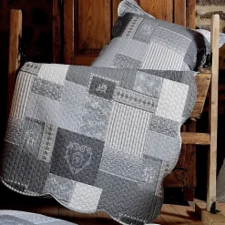 Boutis 240x260 avec 2 taies et sac Arkansas gris