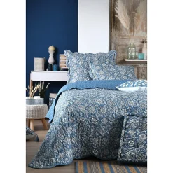 Boutis 260x240 avec 2 taies et sac Julianne bleu