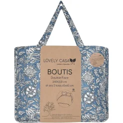 Boutis 260x240 avec 2 taies et sac Julianne bleu