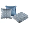 Boutis 240x220 avec 2 taies et sac Julianne bleu