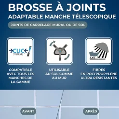 Brosse à joints de carrelage mural ou de sol, Starwax