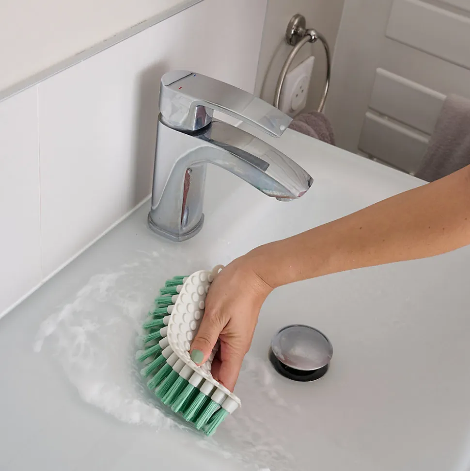 Brosse à récurer flexible poils rigide GoodHome blanc l.7cm