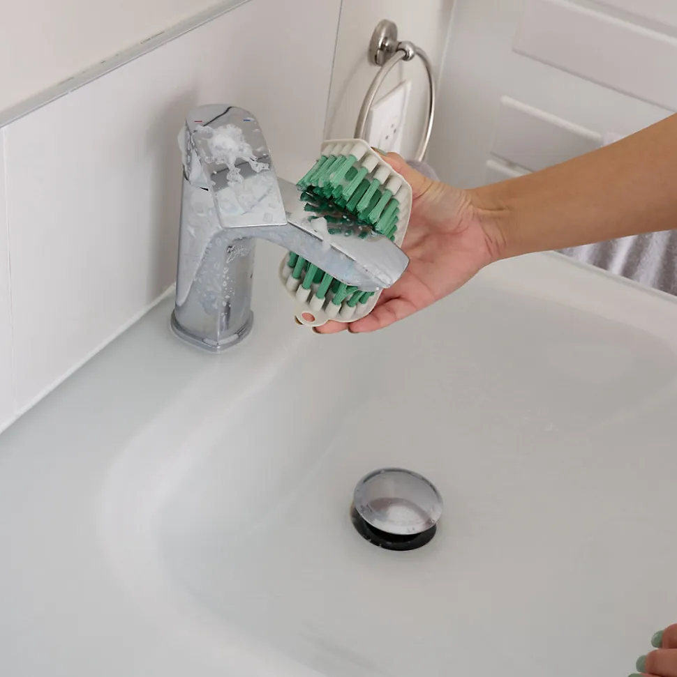 Brosse à récurer flexible poils rigide GoodHome blanc l.7cm