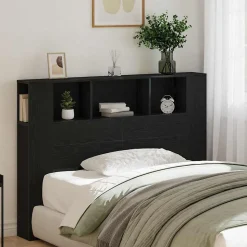 Cabinet de Tête de Lit Chêne noir 120 x 18.5 x 102.5 cm vidaXL