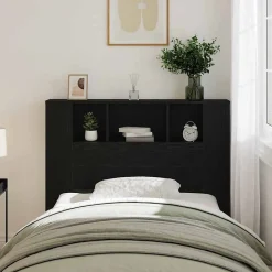 Cabinet de Tête de Lit Chêne noir 120 x 18.5 x 102.5 cm vidaXL