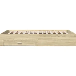 Cadre de lit avec tiroirs sans matelas chêne sonoma 160x200 cm